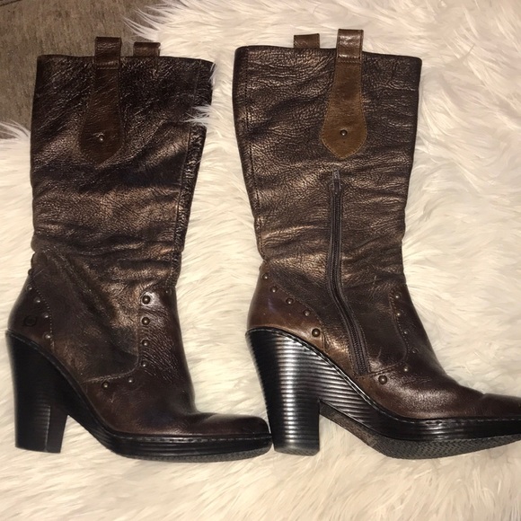 Born Shoes - BORN Brown Leather Boots With Heel Size 8